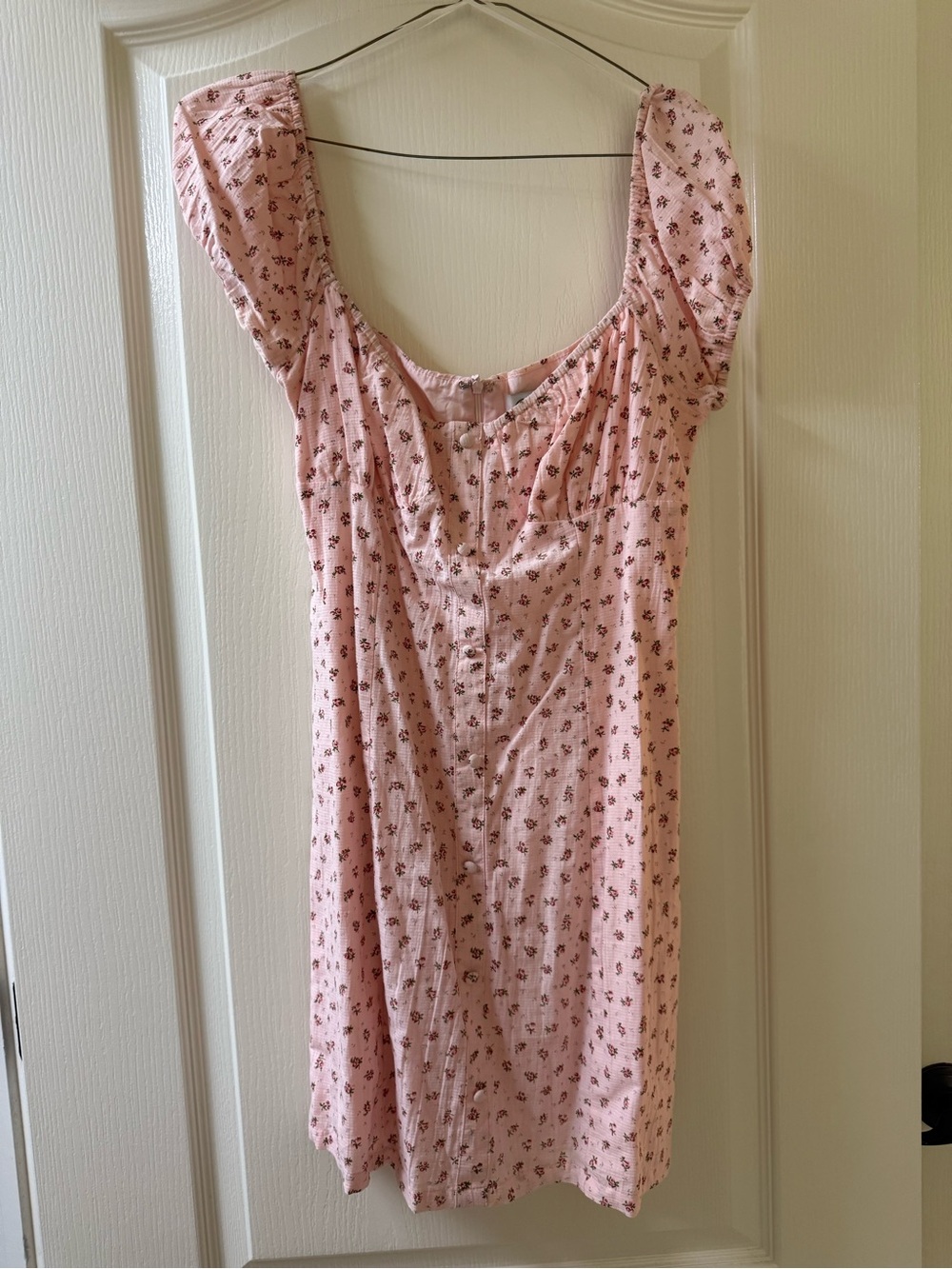 Princess Polly Pink Floral Button-Front Mini Dress